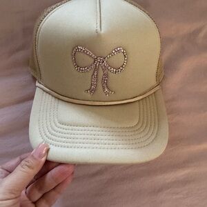 Rhinestone Bow Trucker Hat